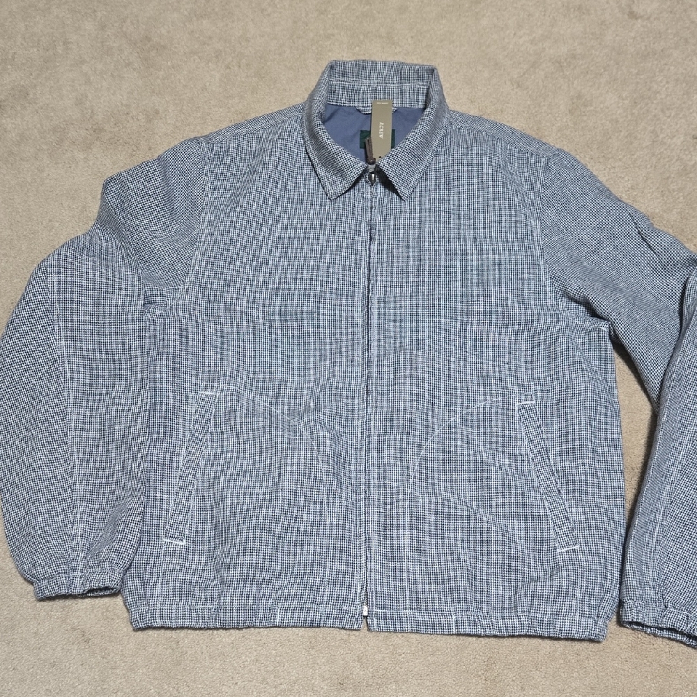J. Crew Men's Navy Checkered Lightweight Jacket - Picture 1 of 16